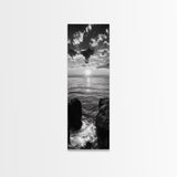 Sunset Ocean, Dramatic Sky, Serene Coastline, Nature Scene, Canvas Print, Minimalist Art, Bedroom Wall Art, Coastal Gallery Decor