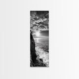 Cliff Edge, Ocean Breeze, Golden Hour, Scenic Overlook, Framed Canvas Print, Landscape Photography, Hallway Wall Art, Boho Style