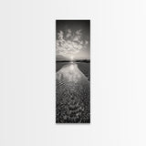 Rippling Water, Pebble Riverbed, Radiant Sunset, Peaceful Reflection, Canvas Print, Zen Art, Bathroom Wall Art, Nature Calm Decor