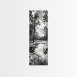 Reflective Forest, Nature Calm, Monochrome Trees, Peaceful Swamp, Framed Canvas Print, Rustic Cabin Decor, Moody Wall Art, Entryway Print