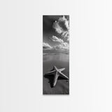 Starfish Beach, Shoreline Calm, Ocean Minimalism, Canvas Print, Coastal Living Room Wall Art, Nautical Bathroom Decor, Beach House Style