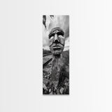 Tribal Mask, Railway Art, Abstract Face, Canvas Print, Surreal Wall Art, Eclectic Living Room Decor, Boho Urban Art, Monochrome Photography