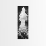 Ocean Cave View, Coastal Nature Art, Seaside Wall Decor, Minimalist Seascape Print, Bathroom Wall Art, Framed Canvas Print