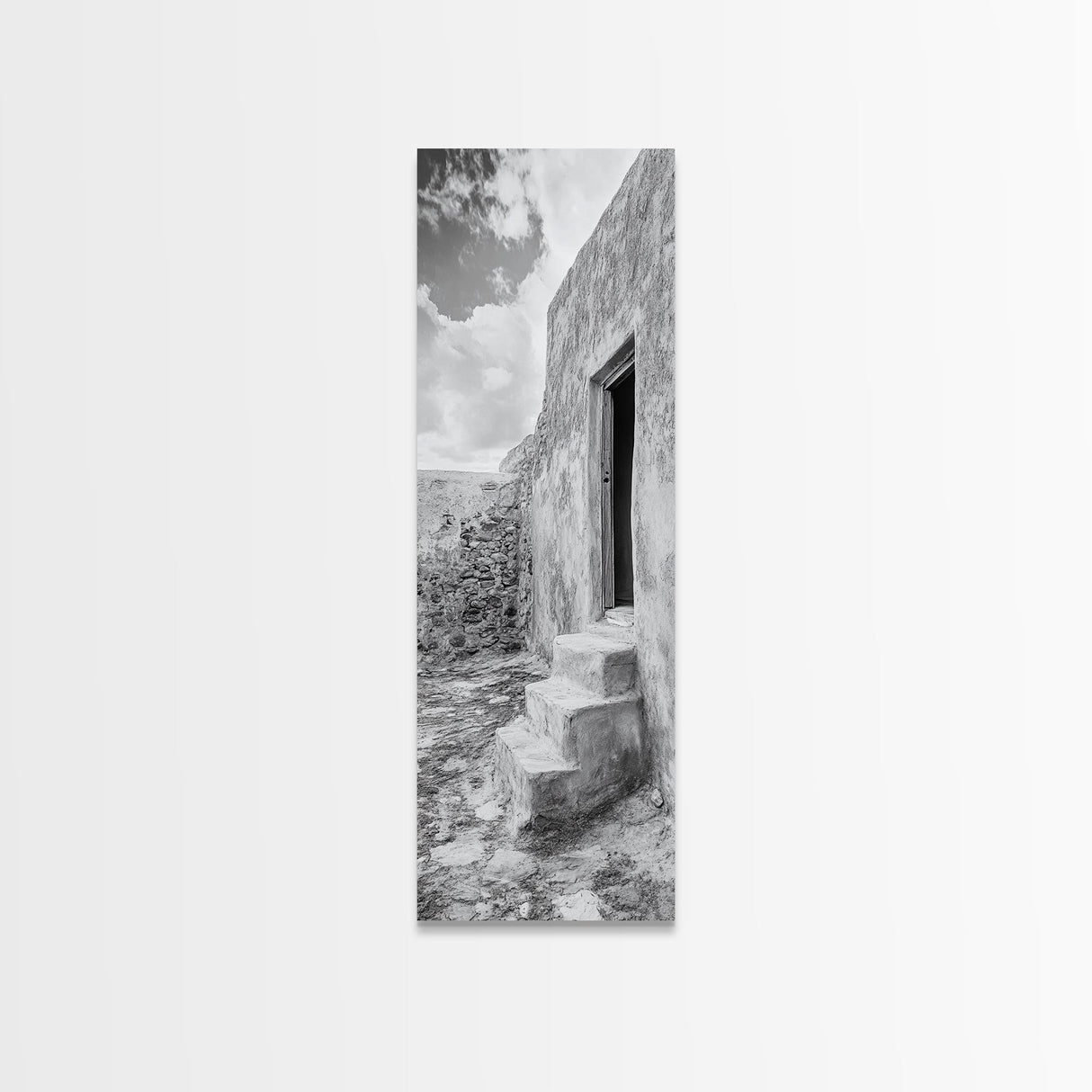 Desert Adobe Home, Old World Architecture, Earth Tone Wall Decor, Boho Rustic Print, Minimalist Entryway Art, Canvas Print