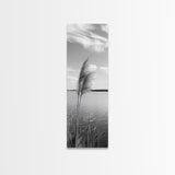 Lakeside Grasses, Windy Waterscape Print, Minimal Nature Art, Calm Landscape Decor, Bathroom or Office Wall Art, Canvas Print