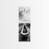 Rustic Trough Scene, Country Minimalist Art, Weathered Landscape Print, Nature Photography, Farmhouse Kitchen Decor, Framed Canvas Print