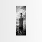 Weathered Bottle Beach, Abandoned Object Art, Coastal Still Life Print, Rustic Nautical Wall Decor, Studio or Bar Area, Canvas Print