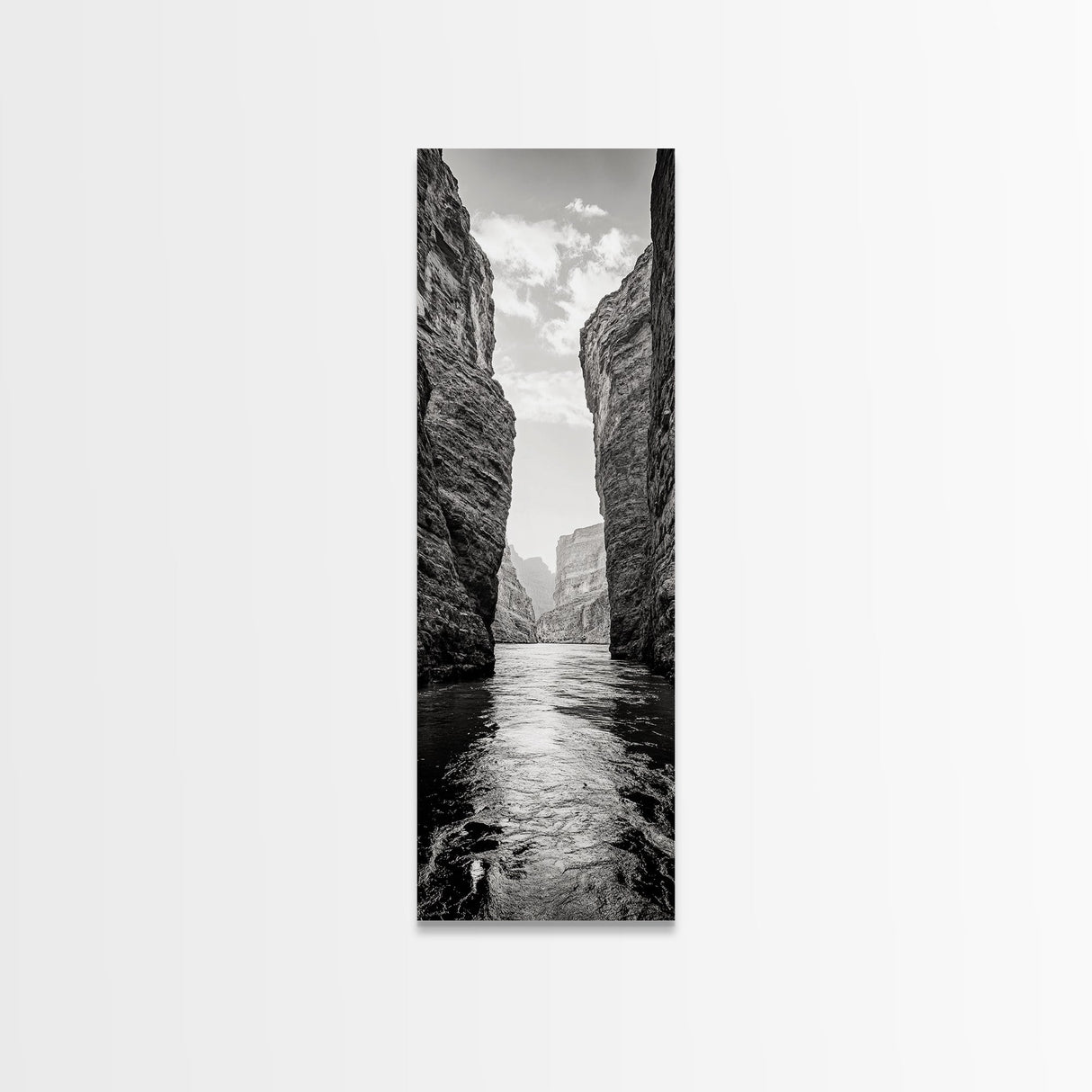 Canyon River, Desert Passage, Rugged Cliffs, Adventure Scene, Framed Canvas Print, Western Wall Art, Office Art, Den Nature Decor