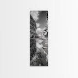 Canyon Stream, Desert Serenity, Nature Escape, Earth Tones, Calm Mood, Framed Canvas Print, Bedroom Wall Art, Minimalist Landscape Art