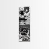 Coral Reef, Tropical Island, Split Ocean View, Canvas Print, Coastal Bathroom Decor, Underwater Photography Art, Island Escape Style