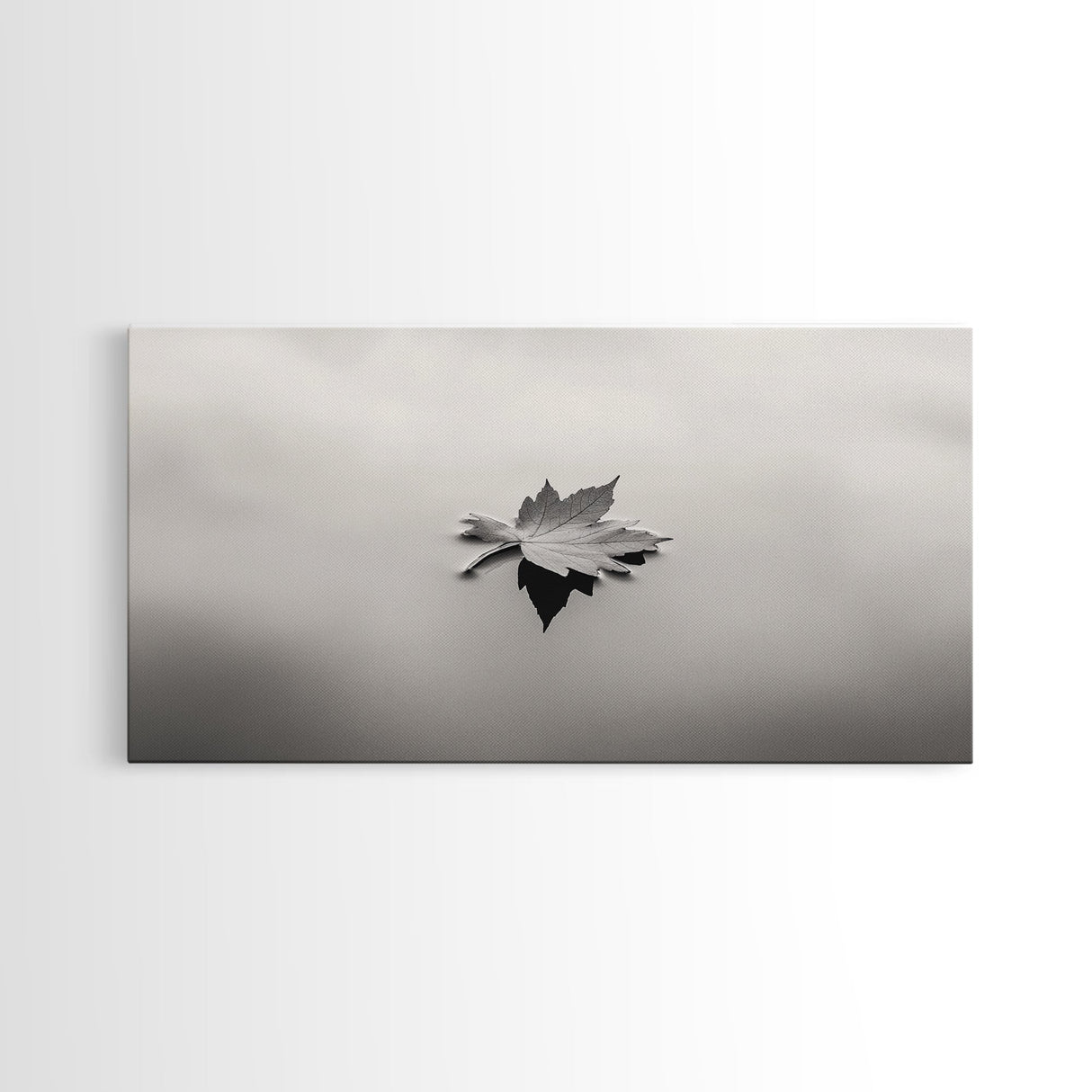 Autumn Leaf, Tranquil Water, Floating Serenity, Soft Tones Nature Art, Canvas Print, Fall Bedroom Wall Art, Minimalist Style