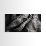 Burlap Texture Close-Up, Woven Fabric Detail Art, Earthy Natural Theme, Framed Canvas Print, Kitchen Wall Art, Boho Textile Decor