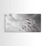 Windswept Grass, Minimal Nature, Calm Sky, Neutral Art, Framed Canvas Print, Bedroom Wall Art, Scandinavian Decor, Peaceful Pastel Tones
