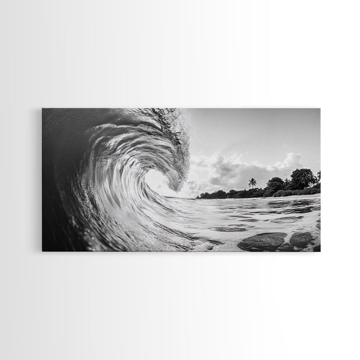 Ocean Wave Art, Coastal Decor, Heart Wave Wall Art, Black and White Photography, Canvas Print, Beach Bathroom, Surf Vibes, Minimalist Surf Home