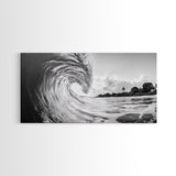 Ocean Wave Art, Coastal Decor, Heart Wave Wall Art, Black and White Photography, Canvas Print, Beach Bathroom, Surf Vibes, Minimalist Surf Home