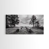 Coastal Graveyard, Moody Seascape, Quiet Reflection Scene, Framed Canvas Print, Gothic Office or Haunted Fall Wall Art Decor, Hallway Wall Art