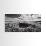 Prairie Crater Scene, Nature Landscape, Rustic Country Vibe, Farmhouse Wall Decor, Canvas Print, Entryway Accent, Autumn Earth Tones