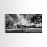 Southwestern Ranch Home, Texas House Scene, Peaceful Rural Living, Framed Canvas Print, Rustic Landscape Art, Living Room Decor