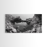 Arch Pool, Stone Lagoon, Natural Wonder, Organic Texture, Minimal Coastal Wall Decor, Canvas Print, Earth Tones Bathroom Art