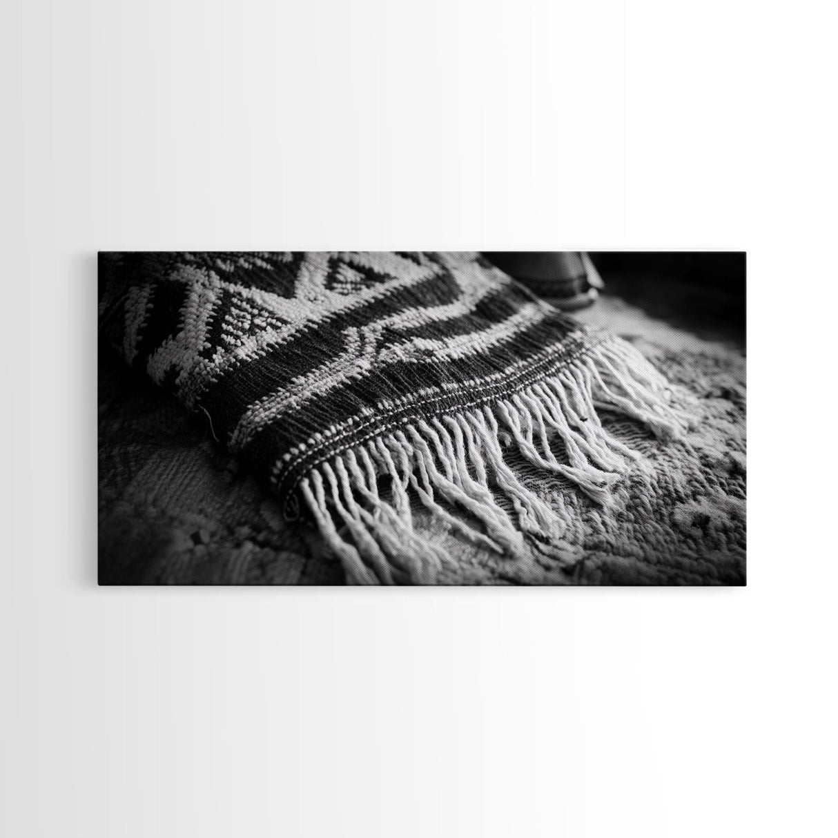 Woven Fringe Detail, Boho Textile Art, Fiber Wall Tapestry, Earthy Home Decor, Canvas Print, Bedroom Wall Art, Bohemian Style Accent