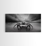 Fierce Crab, Coastal Storm, Ocean Mood, Dramatic Shore, Framed Canvas Print, Bathroom Wall Art, Beach House Decor, Marine Photography