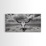 Cow Skull, Desert Bones, Wild West Skull, Country Vibe Decor, Canvas Print, Western Wall Art, Rustic Bedroom or Hallway Accent