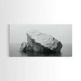 Iceberg Art, Arctic Calm, Winter Minimalism, Ocean Glacier Scene, Framed Canvas Print, Modern Wall Art, Minimalist Bedroom Decor