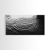 Water Ripples Zen, Abstract Motion, Monochrome Fluid Art, Canvas Print, Modern Minimalist Wall Art, Bathroom or Spa Room Decor