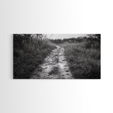 Dirt Path Trail, Minimal Nature Photography, Countryside Landscape, Rustic Fall Vibe Wall Art, Neutral Home Decor, Framed Canvas Print