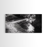 River Bend Trail, Peaceful Water Path, Tranquil Forest Landscape, Nature-Inspired Rustic Decor, Autumn Wall Art, Canvas Print