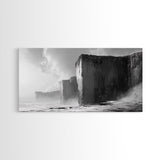 Ocean Cliffs, Towering Rock, Misty Coast, Rugged Seascape, Canvas Print, Moody Wall Art, Office Decor, Dramatic Landscape, Office Decor
