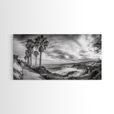 Palm Coast, Coastal Path, Ocean View, Scenic Walk, Canvas Print, California Beach Art, Entryway Decor, Tropical Landscape, Office Decor