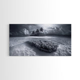 Coral Island, Tropical Ocean, Underwater Reef, Clear Sea, Framed Canvas Print, Beach House Art, Coastal Living Room Decor, Office Wall Decor