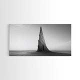 Sharp Spire, Abstract Rock, Desert Sculpture, Canvas Print, Minimalist Wall Art, Office Decor, Nature Geometry, Monochrome Art