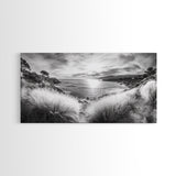 Coastal Bluff Sunset, Seaside Horizon View, Beach Landscape Scene, Serene Decor, Canvas Print, Living Room or Hallway Wall Art