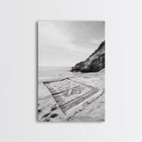 Tribal Blanket, Ocean Vibe, Coastal Pattern, Canvas Print, Beach Boho Wall Art, Neutral Home Decor, Summer Beach Bedroom