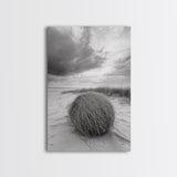 Tumbleweed Dune, Windy Coast, Desert Beach, Canvas Print, Boho Wall Art, Autumn Nature Decor, Minimalist Western Photography