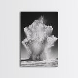 Ocean Splash, Water Explosion, Sea Power, Canvas Print, Bathroom Wall Art, Black and White Abstract Art, Coastal Modern Decor