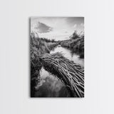 Nature Escape, Stream View, Rustic Landscape, Autumn Calm, Framed Canvas Print, Nature art, Rustic Wall Decor, Cabin Art, Office Artwork