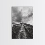 Winding Path, Hilltop View, Cloudy Horizon, Minimalist Landscape, Canvas Print, Bedroom Wall Art, Serene Decor, Fall Art Piece