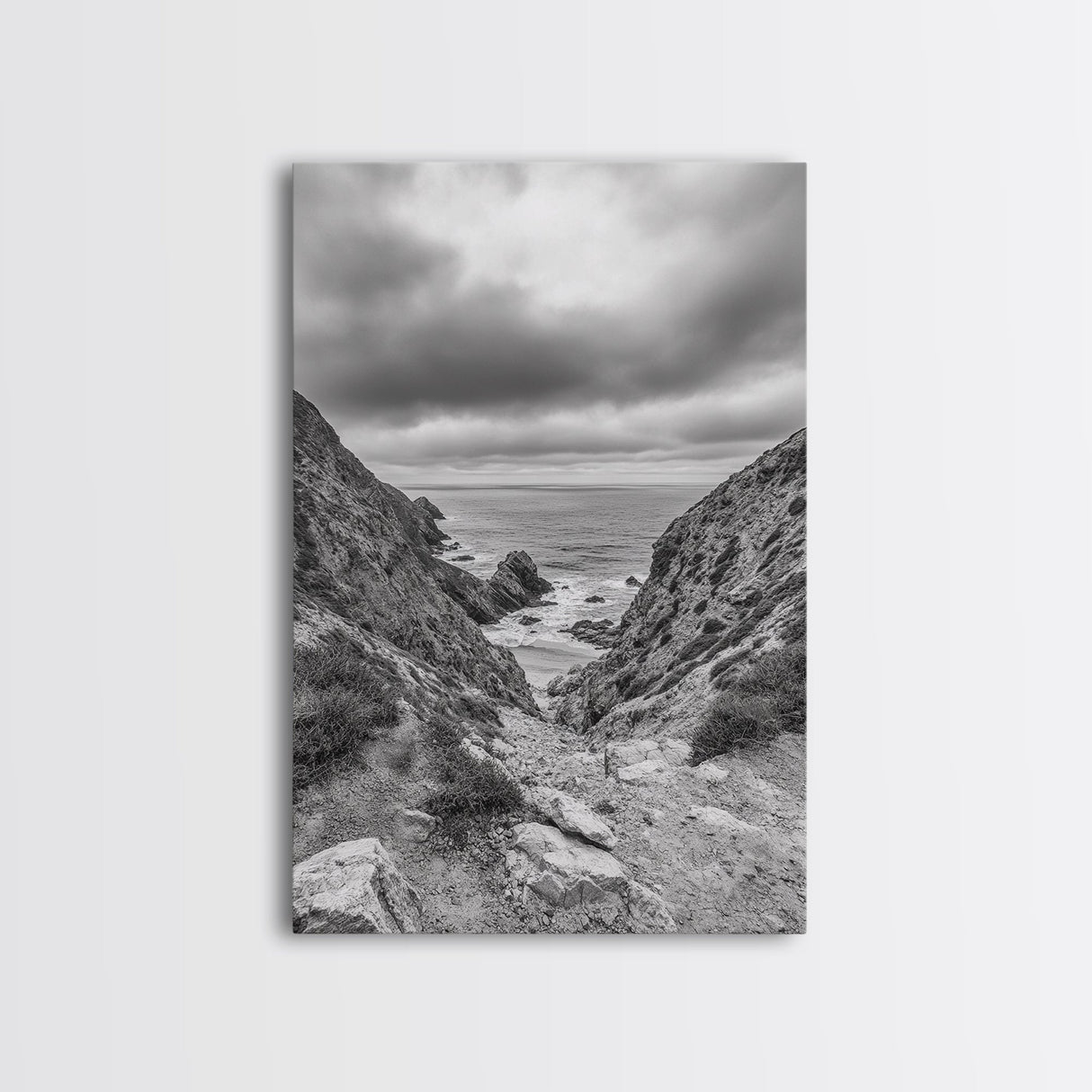 Ocean Cliffs, Rugged Coast, Seascape Photography, Travel Inspiration, Canvas Print, Hallway Wall Art, Coastal Modern Decor, Ocean View