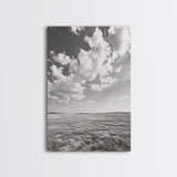 Open Sky, Serene Plains, Summer Day, Canvas Print, minimalist landscape art, farmhouse decor, bedroom wall art, neutral tones