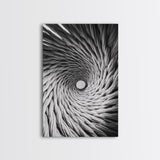 Twisted Rope Spiral, Abstract Fiber Art, Monochrome Texture, Modern Canvas Print, Minimalist Office or Contemporary Wall Decor
