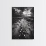 Fish Migration, Dramatic Sky, Moody Landscape, Framed Canvas Print, Dark Nature Art, Rustic Cabin Decor, Fall Wall Art, Nature Drama