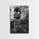 Tribal Totem, Ancient Spirit, Cultural Power, Canvas Print, Rustic Wall Art, Boho Living Room Decor, Ethnic History Accent