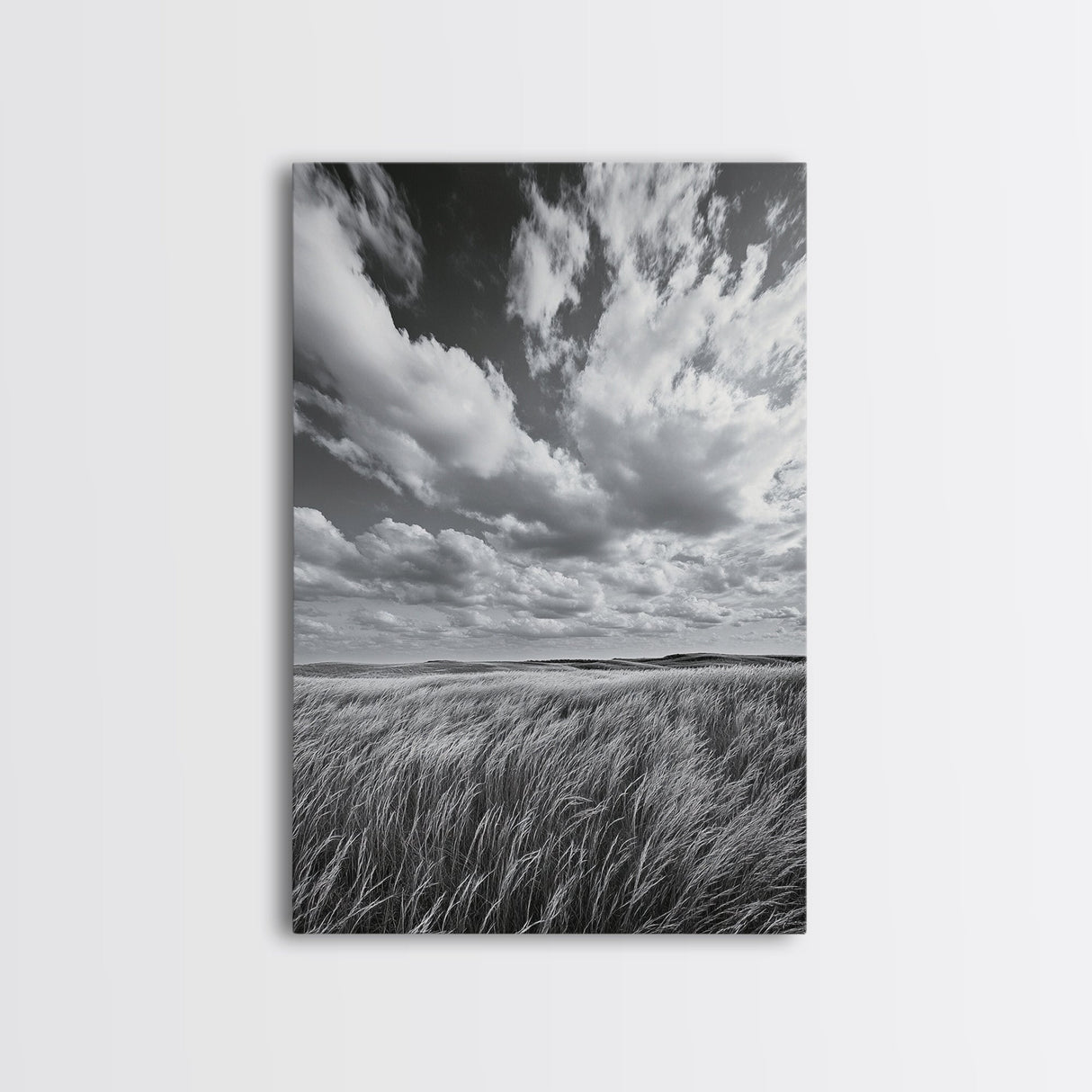 Open Sky Fields, Windy Prairie, Moody Nature Sky, Rustic Landscape, Canvas Print, Bedroom Wall Art, Fall Countryside, Boho Nature Decor