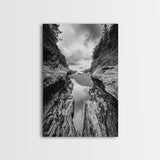 Ocean Ravine, Rugged Coastline, Pacific Wilderness, Stormy Seascape, Framed Canvas Print, Adventure Wall Art, Nature Home Decor