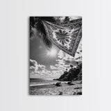 Sunlit Beach, Boho Tapestry, Relaxed Seaside, Canvas Print, Tropical Wall Art, Vacation Home Decor, Modern Boho Vibes, Beach House Wall Decor