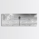 Dragonfly Beach Art, Detailed Insect Wings, Nature Wall Decor, Framed Canvas Print, Boho Bedroom Art, Minimal Wildlife Photography