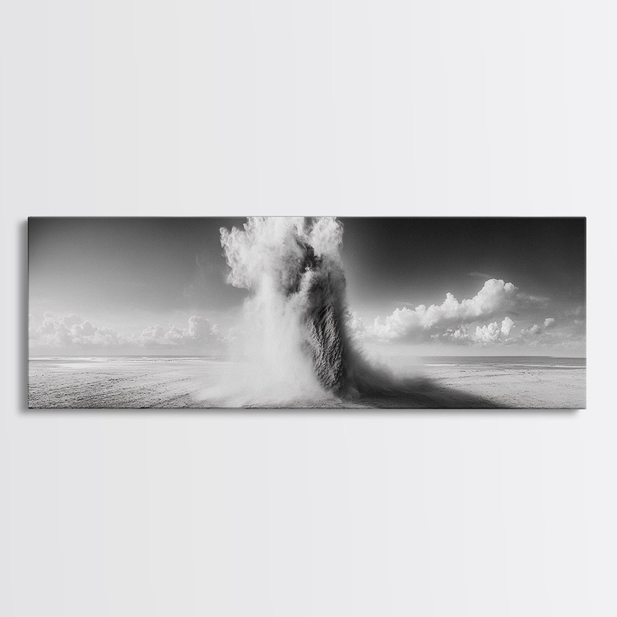 Sand Eruption, Desert Energy, Dust Storm, Framed Canvas Print, Modern Abstract Art, Office Wall Art, Dynamic Nature Photography